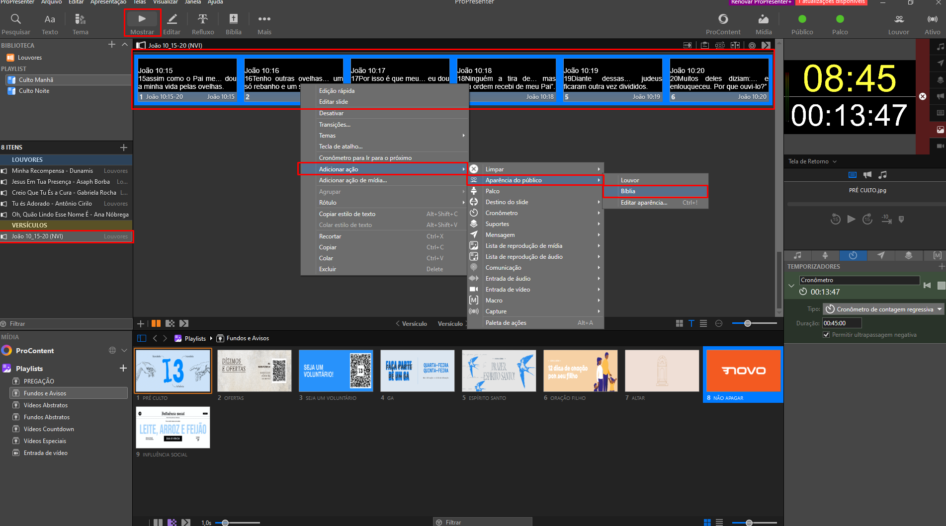 Configurar transmissão ao vivo
