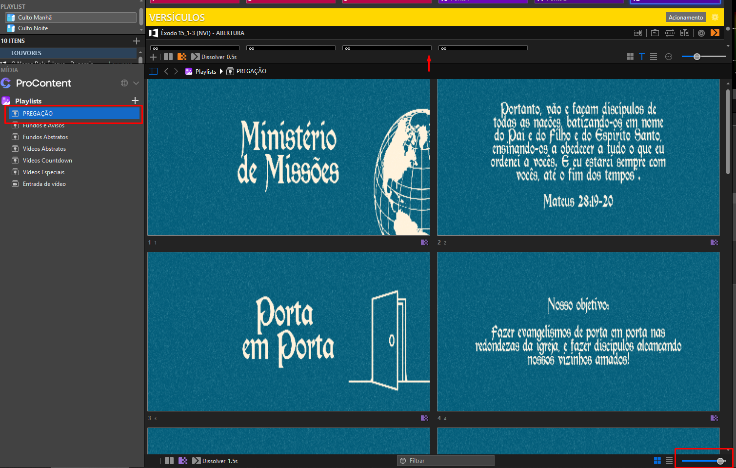 Ampliar slides da pregação