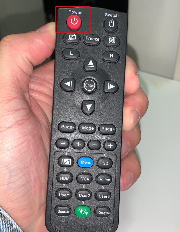 Botão power dos projetores