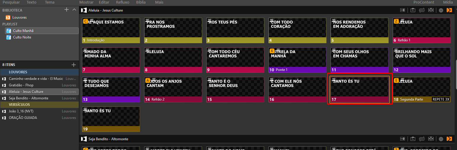 Projetar letras