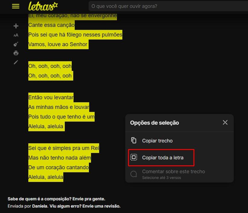 Copiar a letra